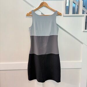 Cynthia Rowley Gray Black Colorblock Sleeveless Sheath Dress size S